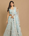 alt message - Mohey Women Graceful Light Blue Lehenga image number 0